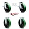 Service Caster 8 Inch Kingpinless Green Poly on Steel Caster Brake & Swivel Lock 2 Rigid, 2PK SCC-KP30S820-PUR-GB-SLB-BSL-2-R-2 - alternate 5